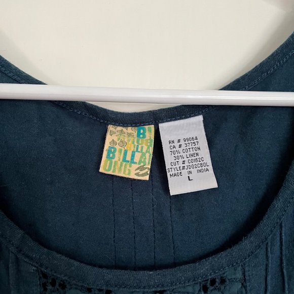 Billabong teal cotton sundress (GUC) - Picture 2 of 4
